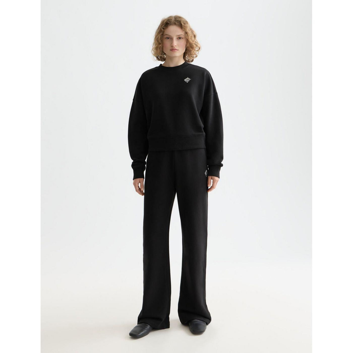 Core Artwork Wide Leg Joggers - Black