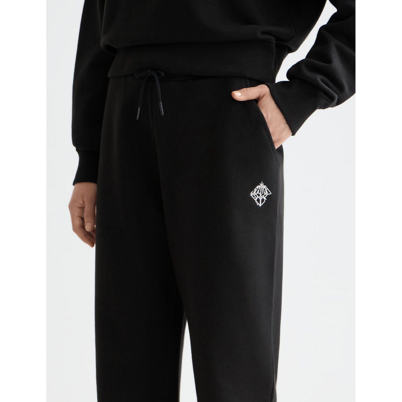 Core Artwork Wide Leg Joggers - Black