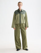 Noa High-Waist-Hose mit Weitem Bein Zum Hineinschlüpfen - Vert Pétrole