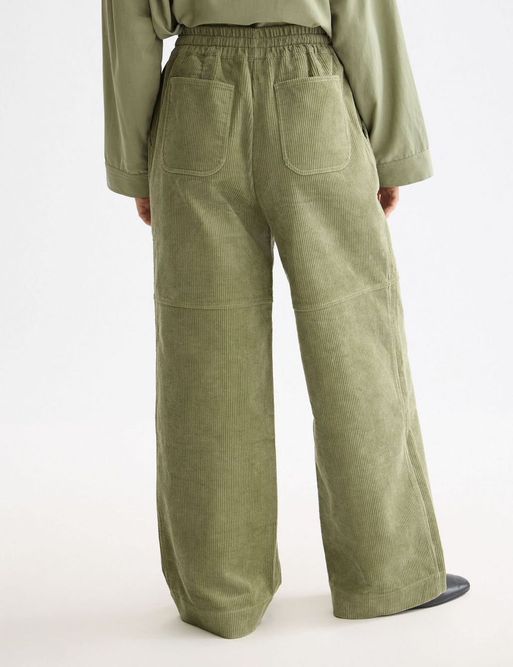 Noa High-Waist-Hose mit Weitem Bein Zum Hineinschlüpfen - Vert Pétrole