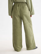 Noa High-Waist-Hose mit Weitem Bein Zum Hineinschlüpfen - Vert Pétrole
