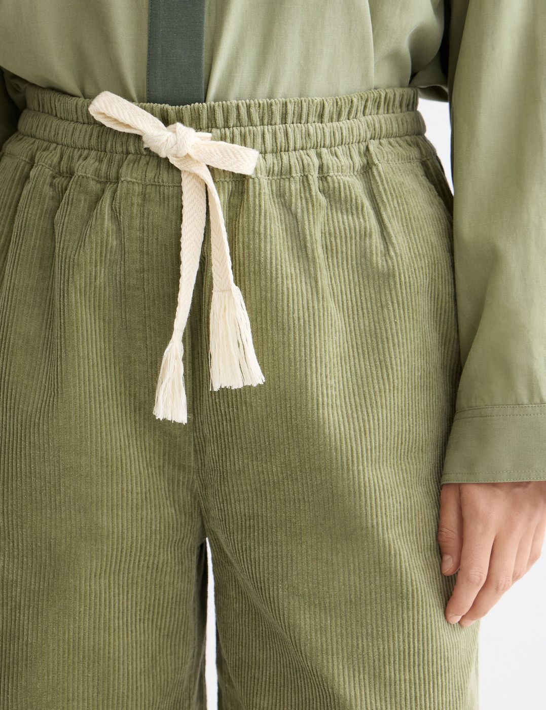 Noa High-Waist-Hose mit Weitem Bein Zum Hineinschlüpfen - Vert Pétrole