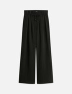 Pantalon June - High Rise Wide Leg Twill Paperbag - Meteorite
