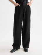 Pantalon Lotus - High Rise Barrel Leg Twill - Meteorite