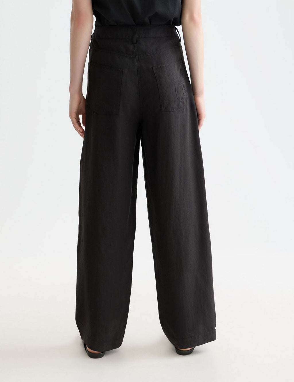 Pantalon Lotus - High Rise Barrel Leg Twill - Meteorite