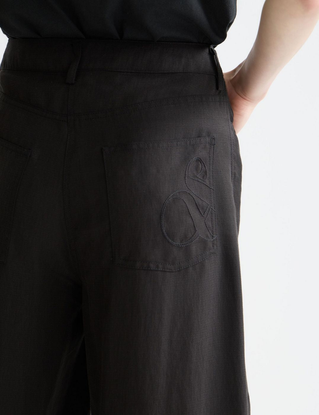 Pantalon Lotus - High Rise Barrel Leg Twill - Meteorite