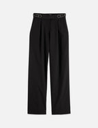 Pantalon Quinn - Mid Rise Wide Leg With Cross-Stitching - Meteorite