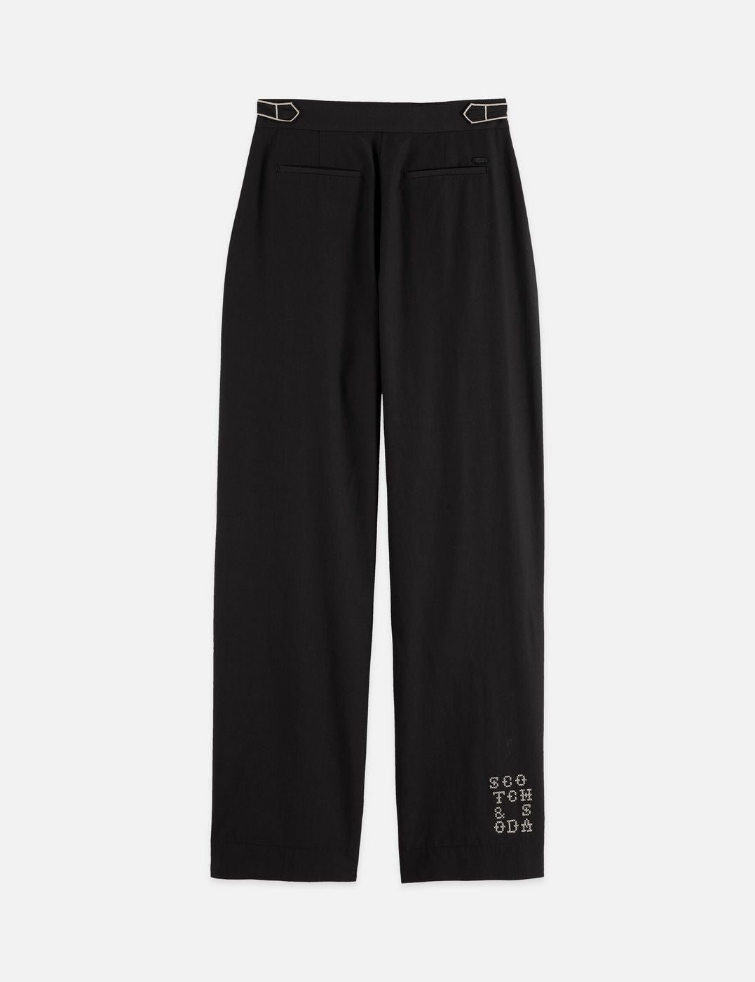 Pantalon Quinn - Mid Rise Wide Leg With Cross-Stitching - Meteorite