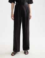 Pantalon Quinn - Mid Rise Wide Leg With Cross-Stitching - Meteorite