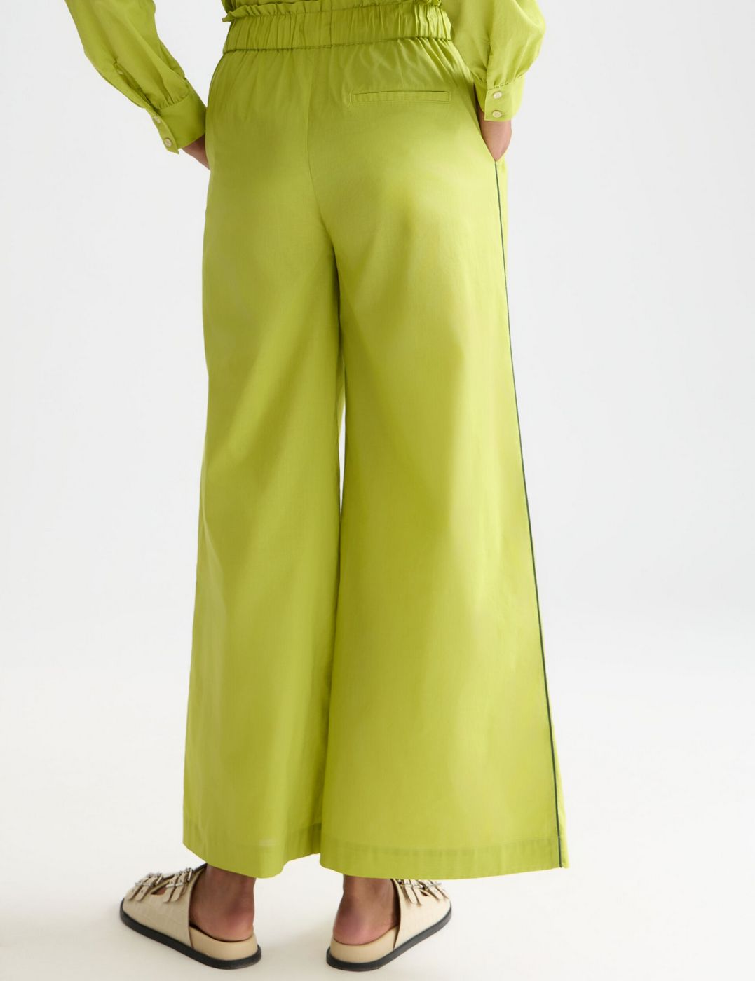 Pantalon Cotton Voile Pull On Beach - Green Oasis