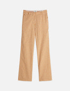Pantalon Edie - Linen Gingham High Rise Wide Leg - Rose Dust