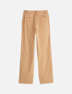 Pantalon Edie - Linen Gingham High Rise Wide Leg - Rose Dust