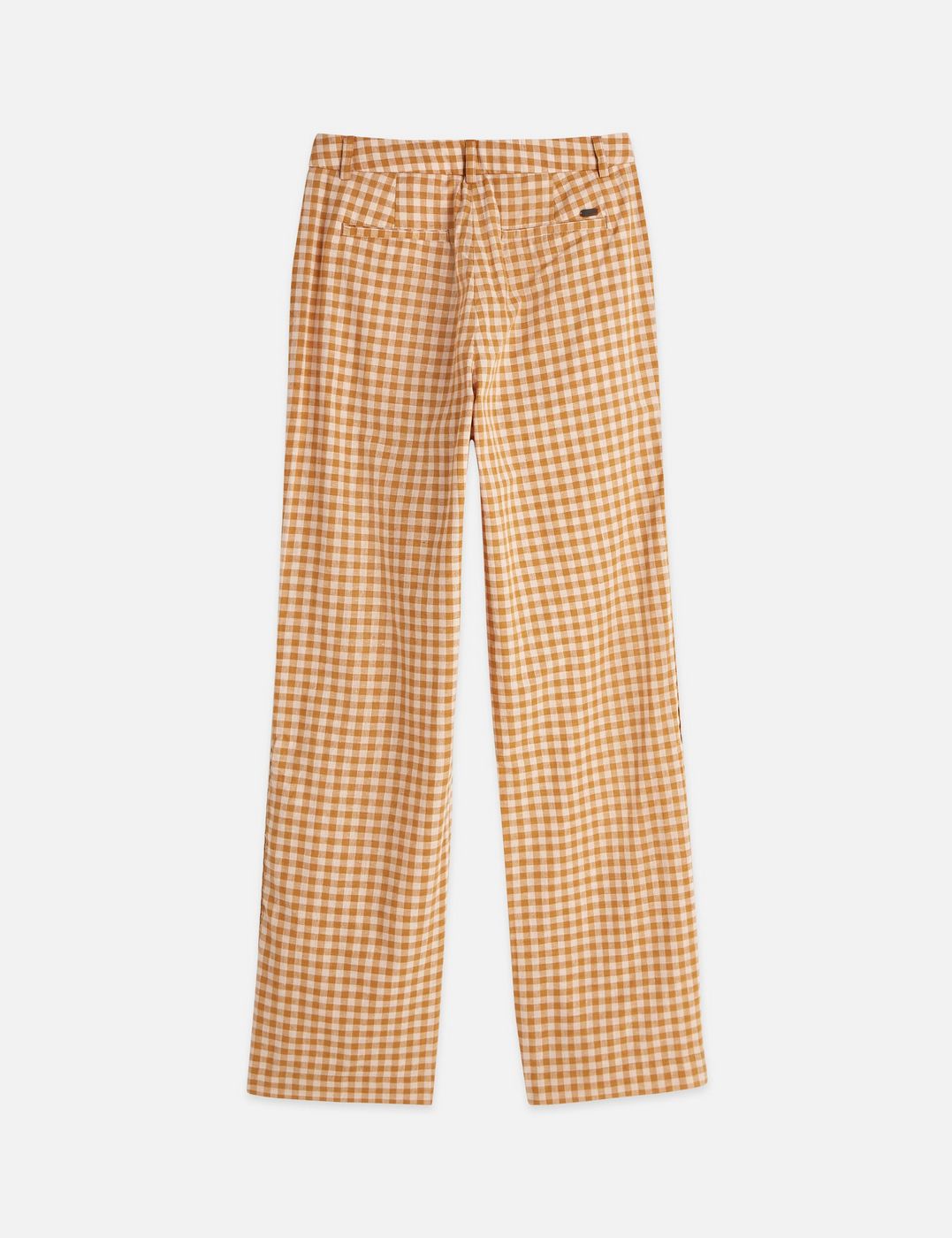Pantalon Edie - Linen Gingham High Rise Wide Leg - Rose Dust