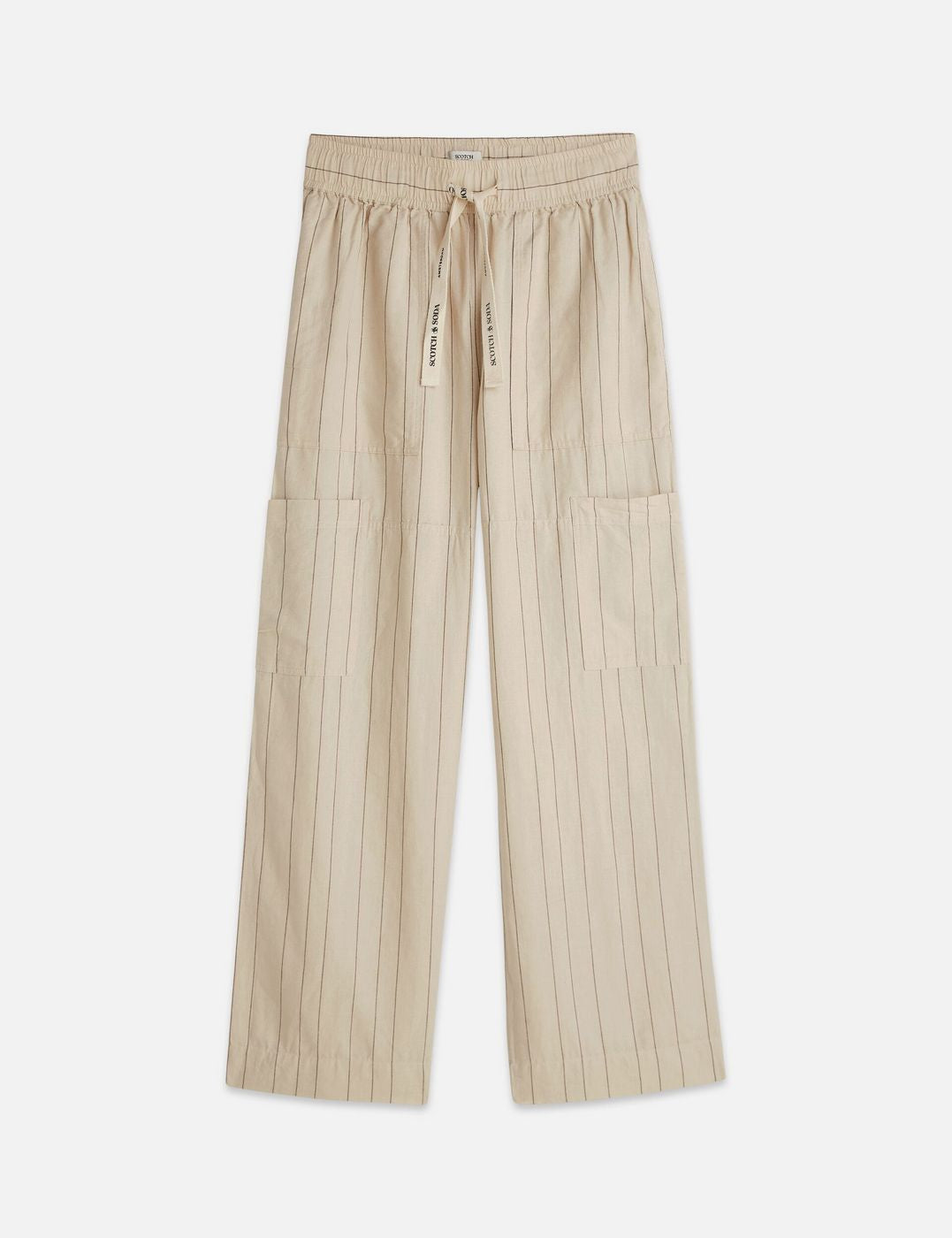 Pantalon Noa - Linen High-Rise Wide-Leg Relaxed Pull On - Fog