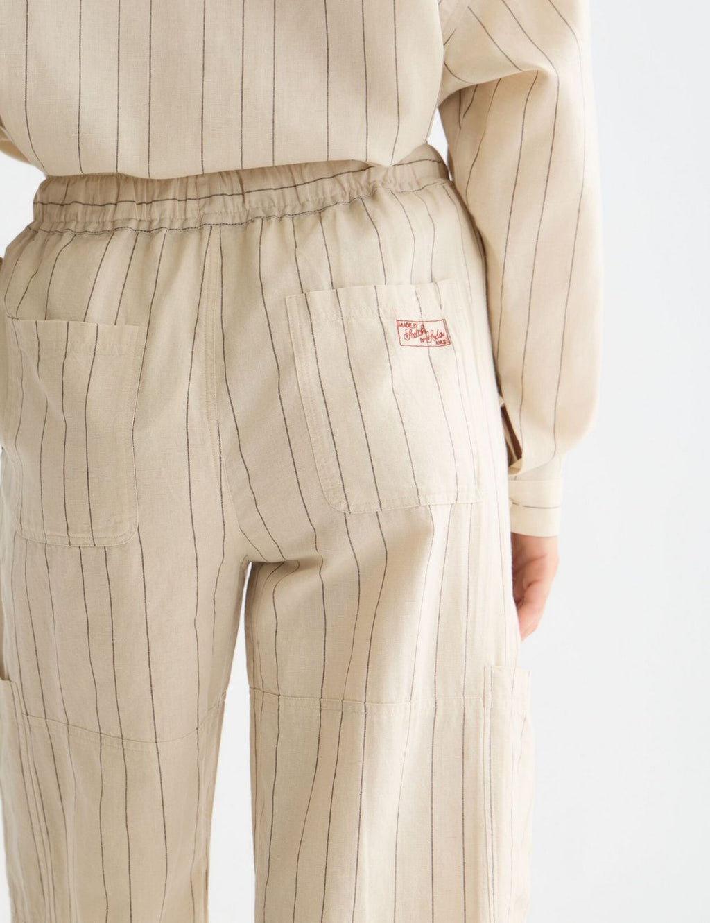 Pantalon Noa - Linen High-Rise Wide-Leg Relaxed Pull On - Fog