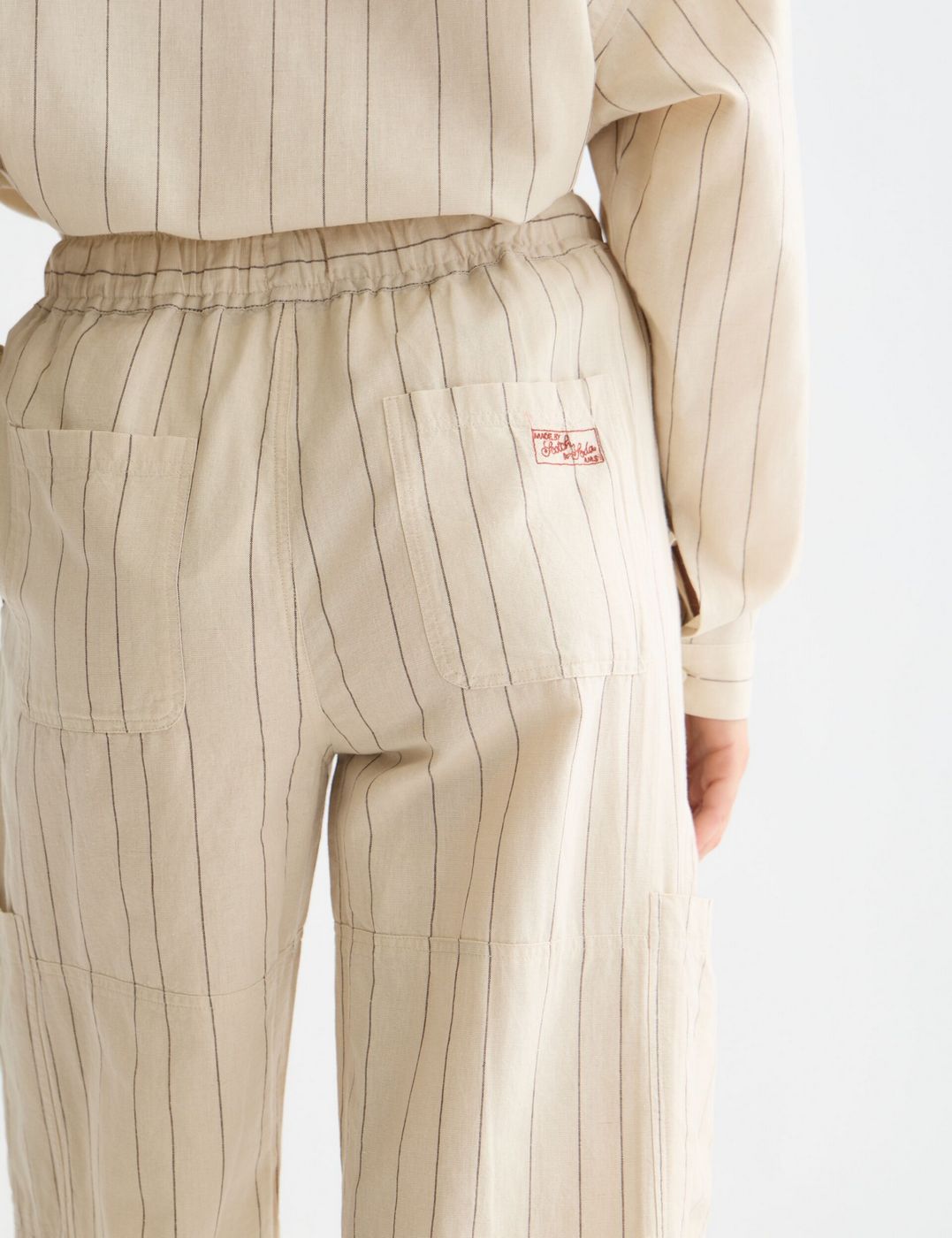 Pantalon Noa - Linen High-Rise Wide-Leg Relaxed Pull On - Fog