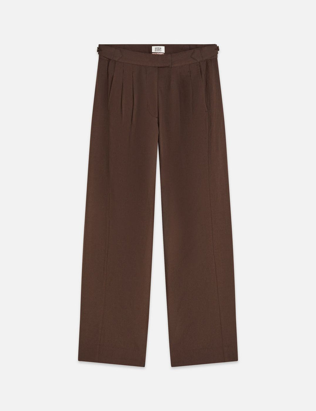 Quinn - Mid Rise Wide Leg Linen Cotton Pants - Hot Fudge