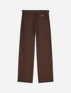 Quinn - Mid Rise Wide Leg Linen Cotton Pants - Hot Fudge