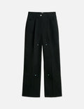Pantalon Raine - Studded High Rise Wide Leg - Meteorite