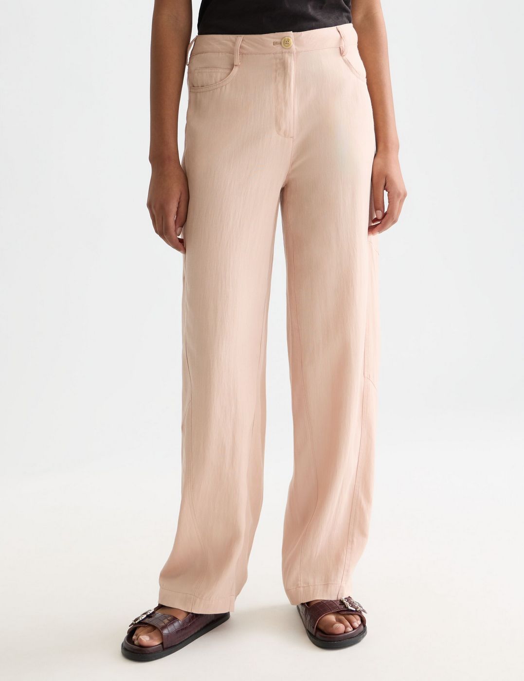 Pantalon Lotus - Twill High Rise Barrel Leg - Rose Dust
