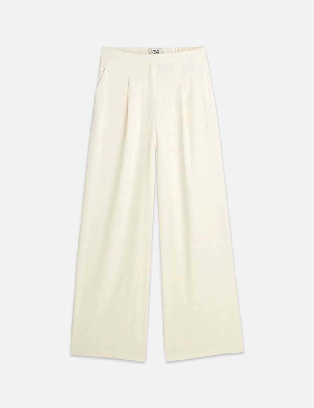 Pantalon Eleni - Jaquard High Rise Wide Leg Pyjama - Eggnog