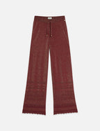 Pantalon Metallic Pointelle Knitted - Burnt Henna