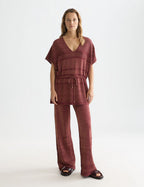 Pantalon Metallic Pointelle Knitted - Burnt Henna