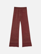 Pantalon Metallic Pointelle Knitted - Burnt Henna