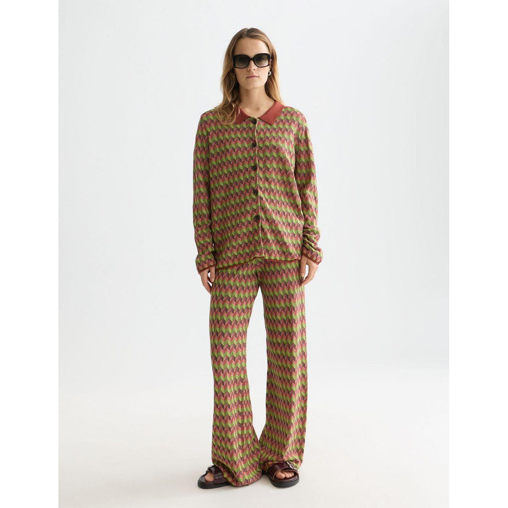 Pantalon Chevron Knitted - Burnt Henna