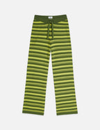 Textured Stripe Knitted Trousers - Garden Green