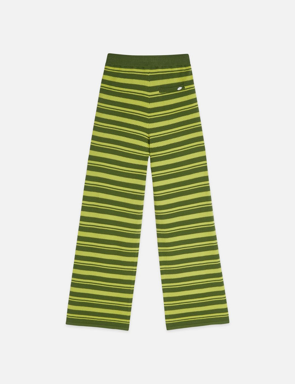Textured Stripe Knitted Trousers - Garden Green