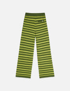 Textured Stripe Knitted Trousers - Garden Green