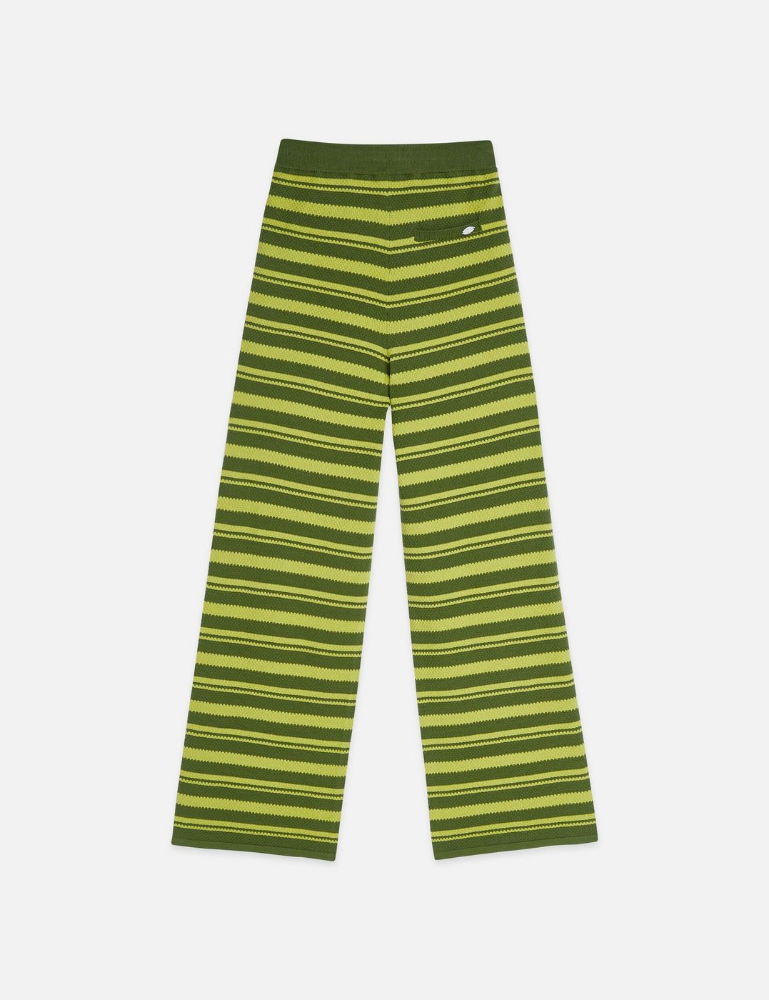 Textured Stripe Knitted Trousers - Garden Green