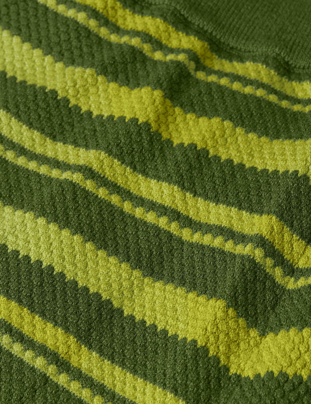 Textured Stripe Knitted Trousers - Garden Green