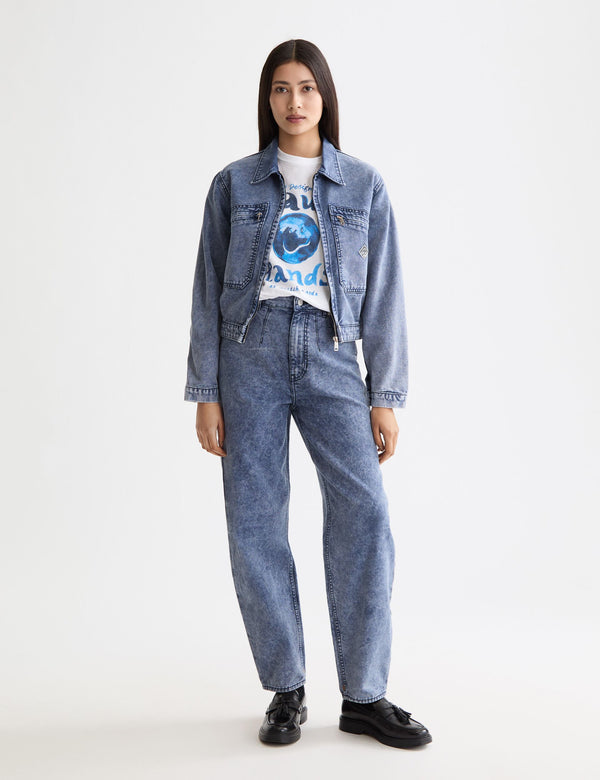 De Tide Balloon Jeans met verlengde binnenbeenlengte in Mountain-geweven stof - Marine