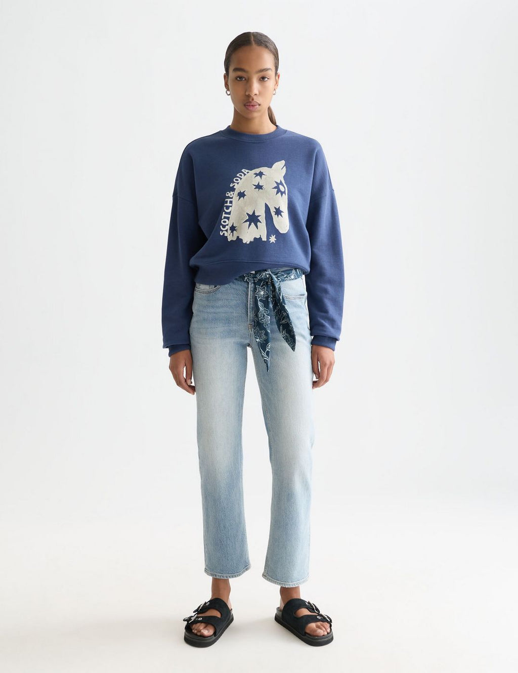 Jean The Sky Straight With Tie Detail - Dark Spotlight