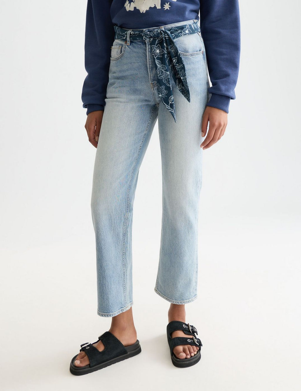 Jean The Sky Straight With Tie Detail - Dark Spotlight