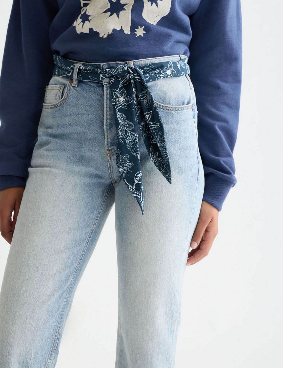Jean The Sky Straight With Tie Detail - Dark Spotlight