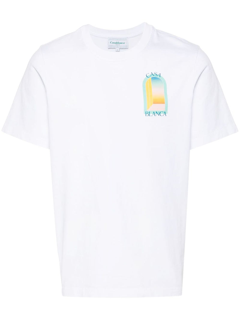 T-Shirt Casablanca Larc Colore - Blanc