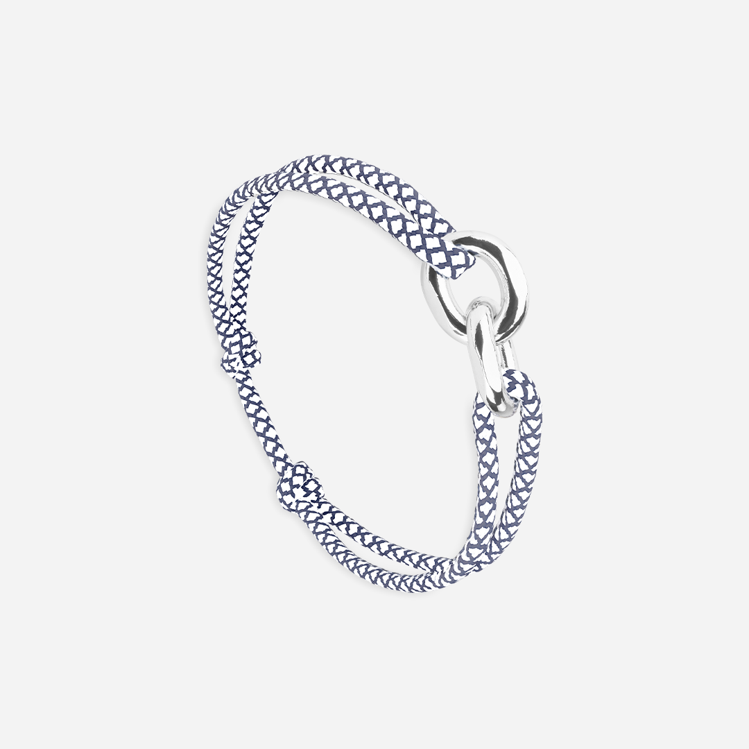 Bracelet Nafplio - Bleu Marine & Blanc