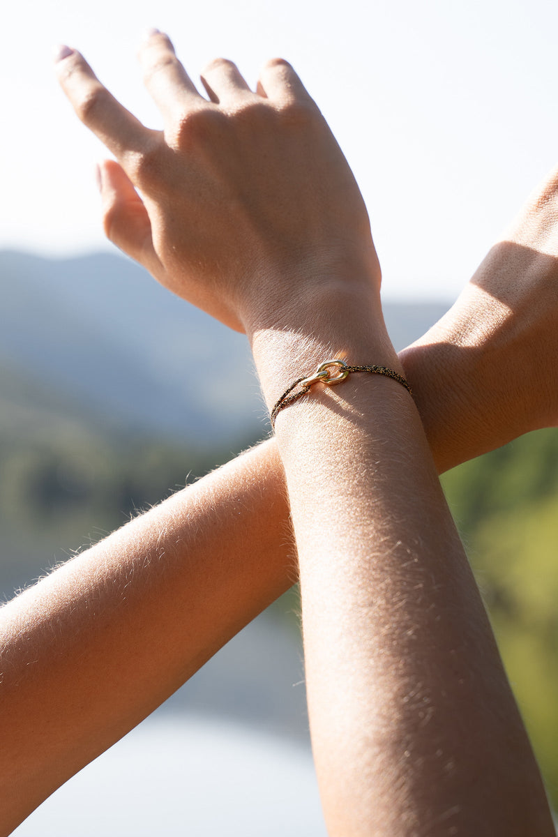 Bracelet Annecy - Or Noir Pailleté