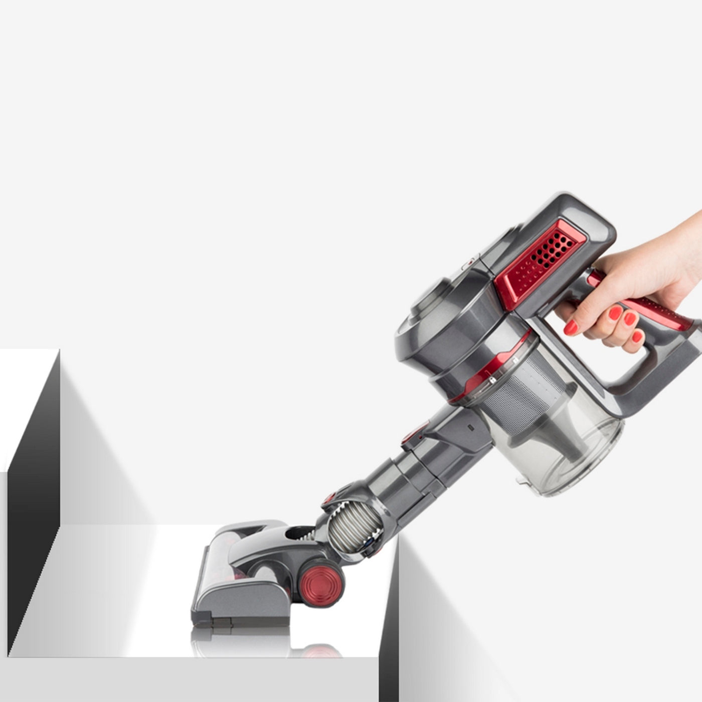 2-in-1 Cordless Stick Vacuum Cleaner Powerclean - Red