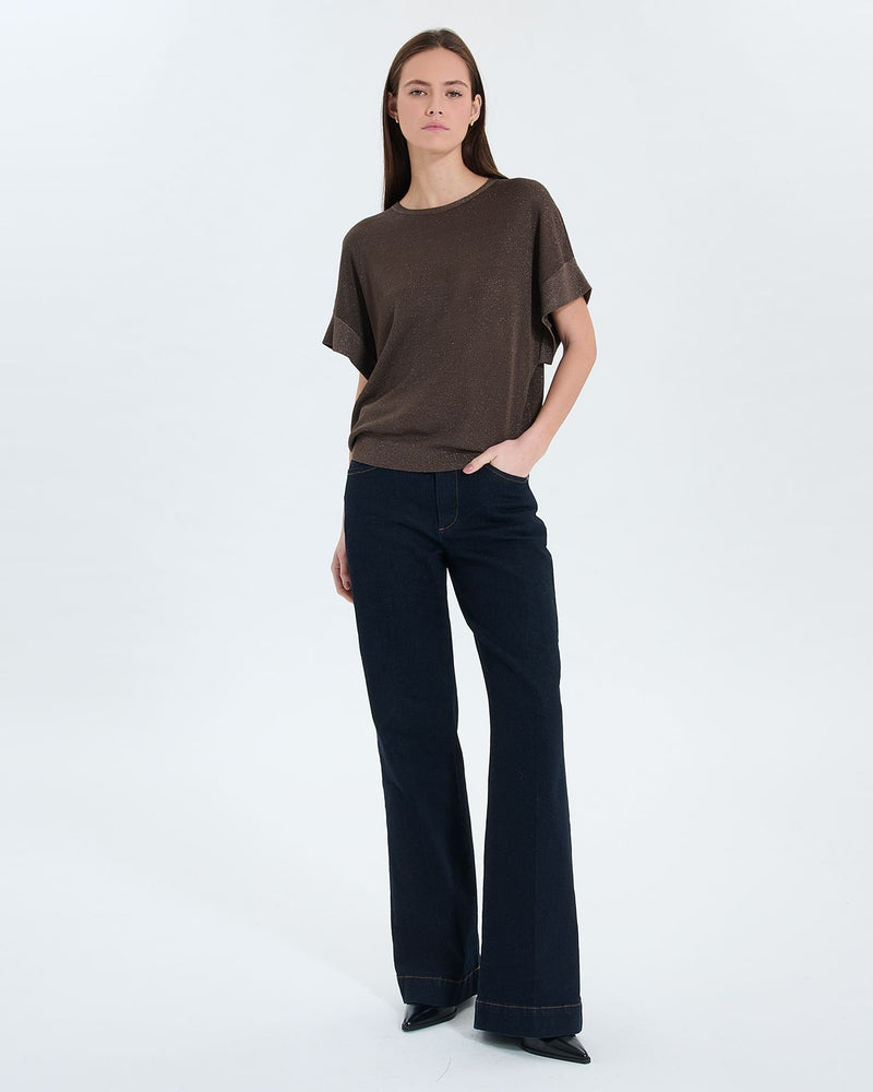 Pull manches courtes taupe_2
