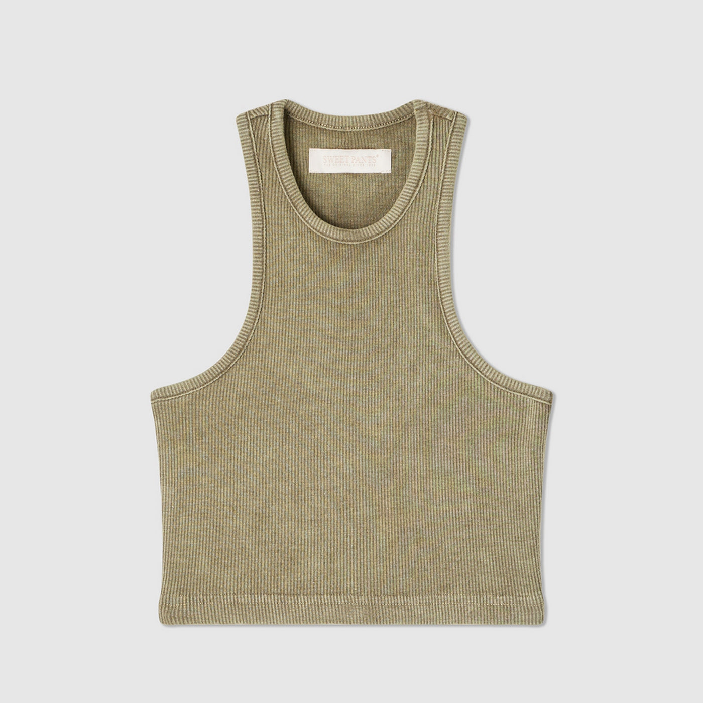 Urban Tank Crop Vest Top - Khaki - Women