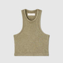 Urban Tank Crop Tank Top - Khaki - Women
