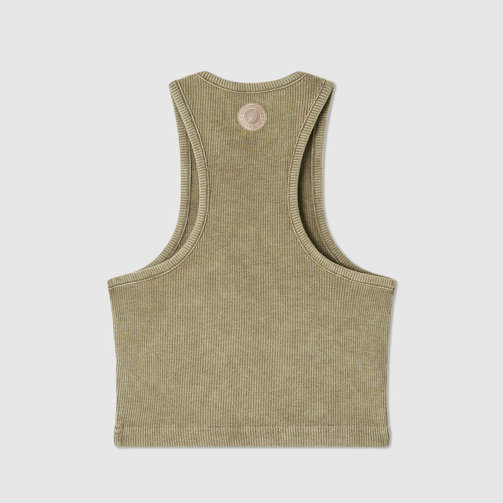 Urban Tank Crop Vest Top - Khaki - Women