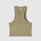 Urban Tank Crop Vest Top - Khaki - Women