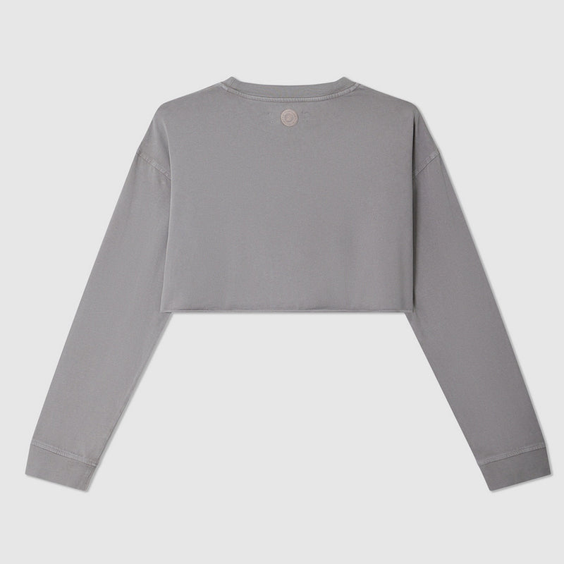 Camiseta corta urbana - Gris - Mujer