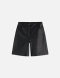 High Rise Faux Leather Short - Meteorite