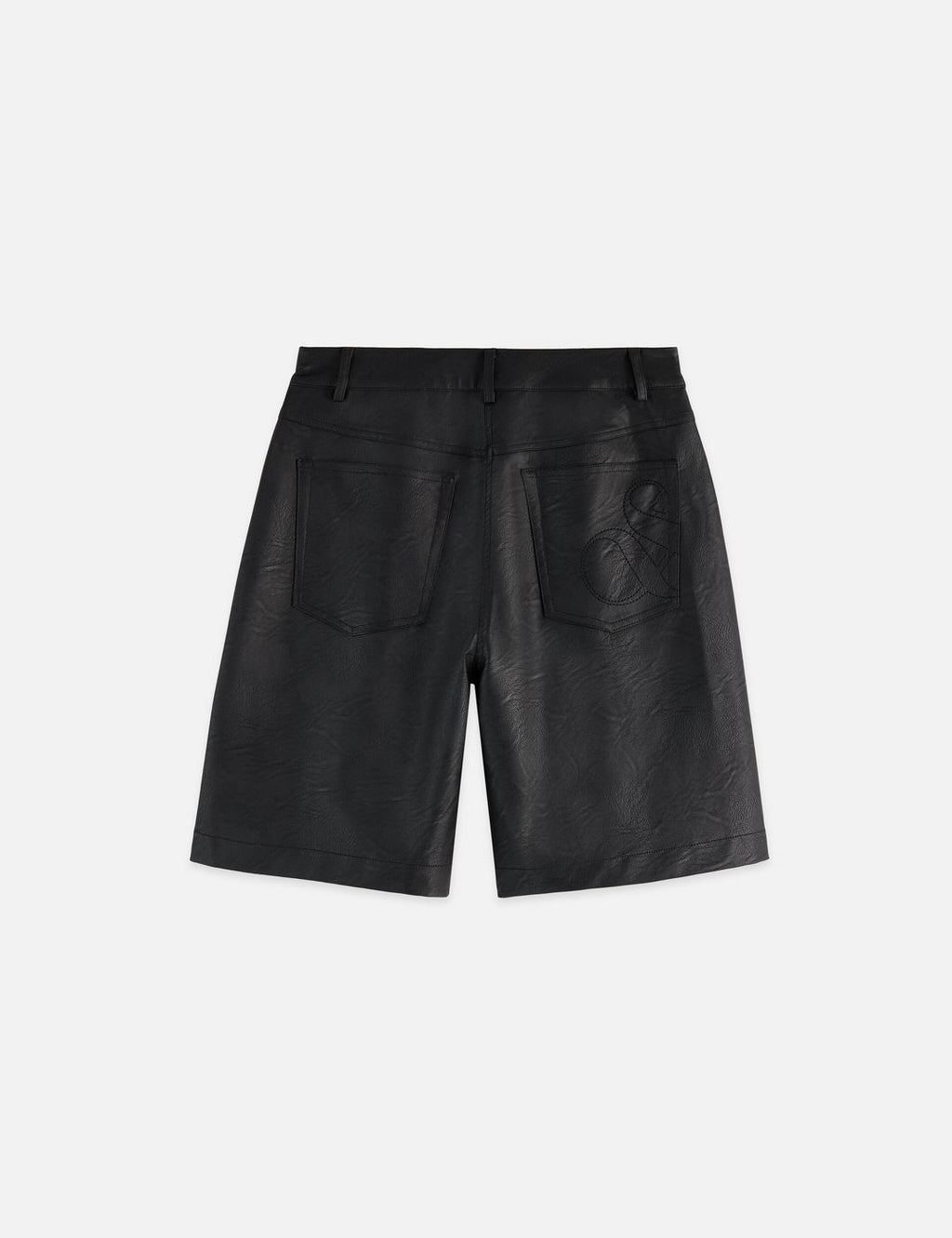 High Rise Faux Leather Short - Meteorite
